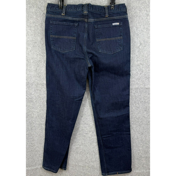 Carhartt Blaine Flannel Lined Jeans Women's 12R Dark Wash Original Fit Heavy EUC - Picture 3 of 9